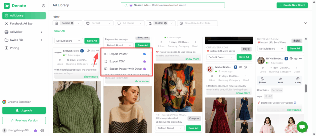 Export Ads Data for Deeper Analysis