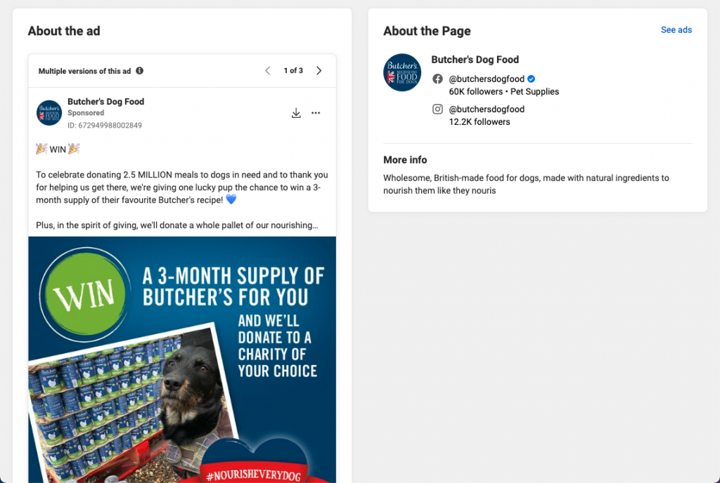 Accessing Facebook Ad Library / Meta Ad Library for ad information