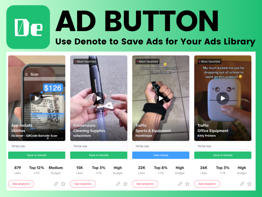What is an Ad Button? Use Denote to Save Ads for Your Ads Library