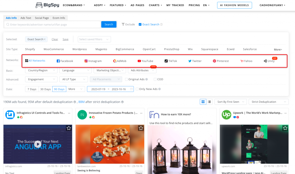 What kind of ads can I get on BigSpy - Denote