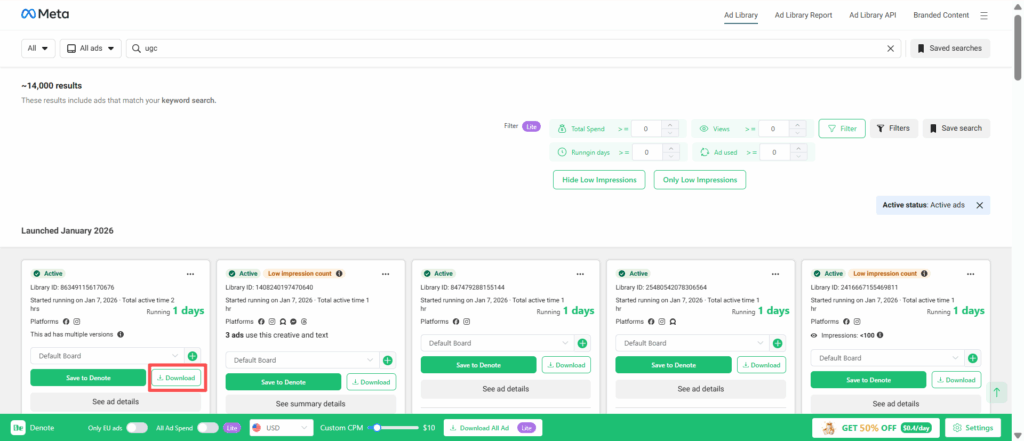 Way 2: Download Ads One by One