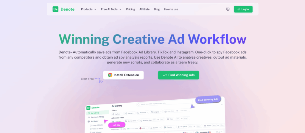 Denote – Creative & Competitive Intelligence for Ecommerce
