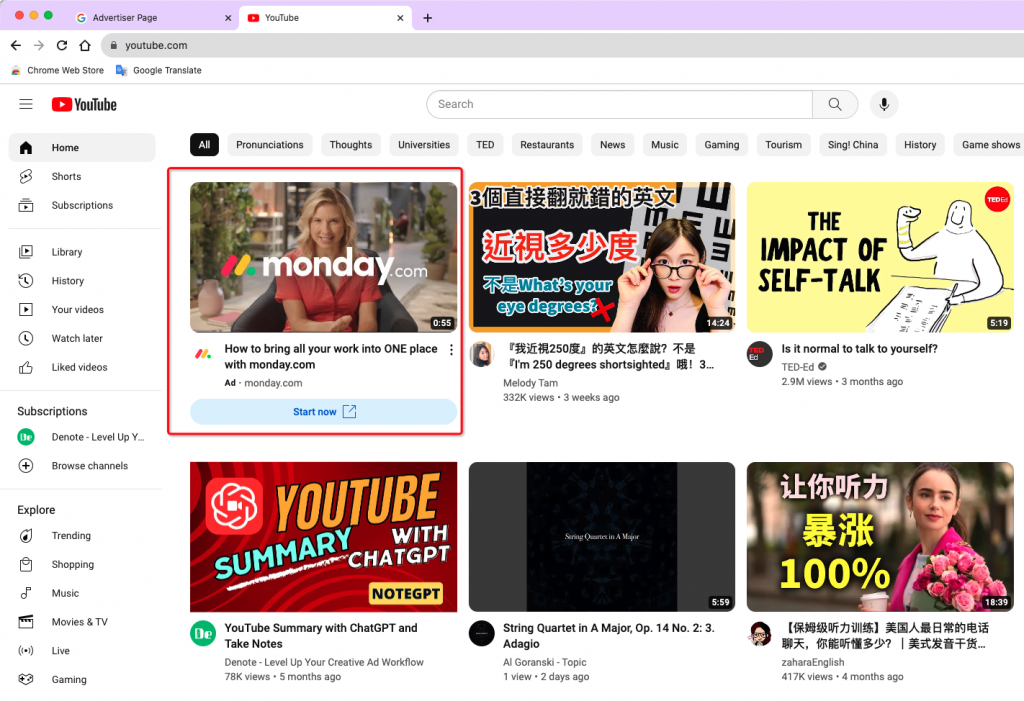 What is YouTube Ads - Denote