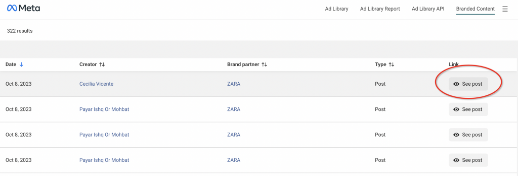 View Ad Creative from Facebook Brand - Denote (Ad Button)