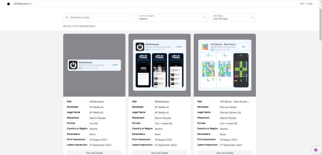 Apple Ad Repository，Denote