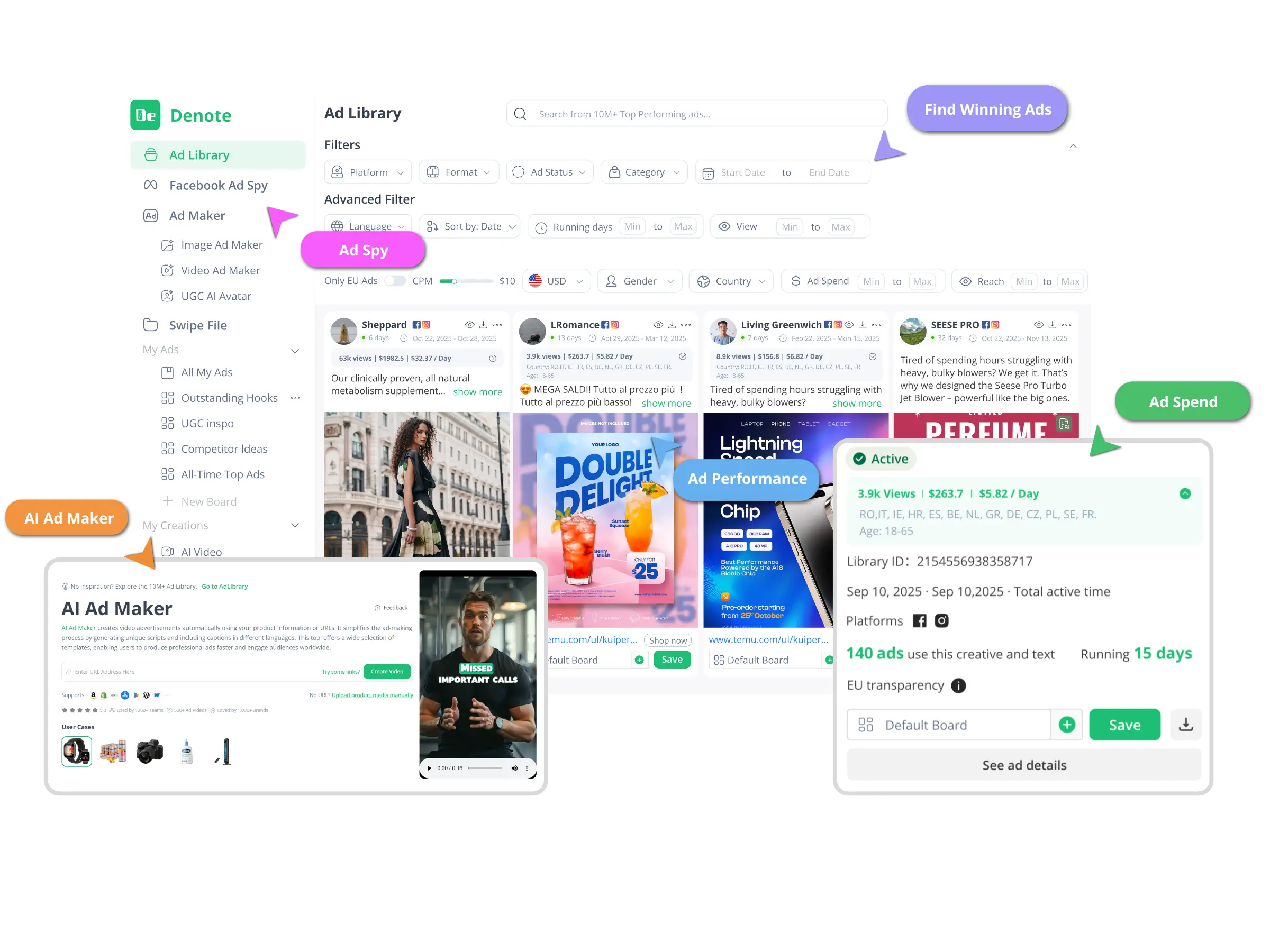 Denote - Save Ads from TikTok, Instagram, Facebook Ad Library