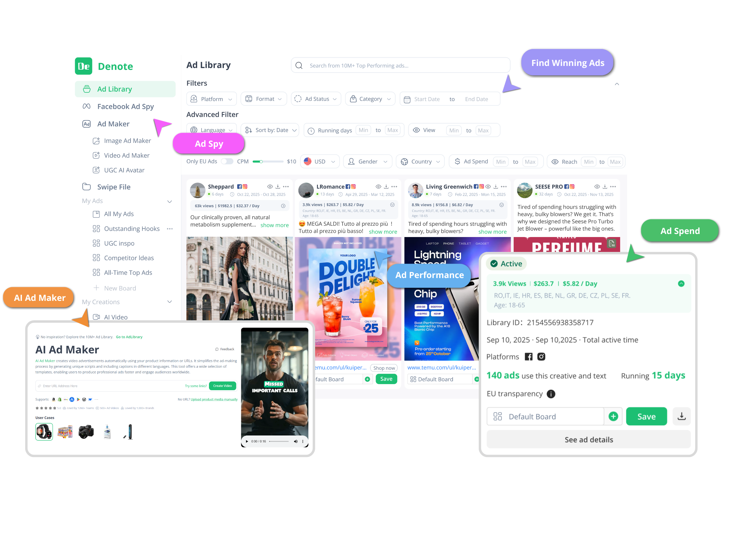 Denote - Save Ads from TikTok, Instagram, Facebook Ad Library