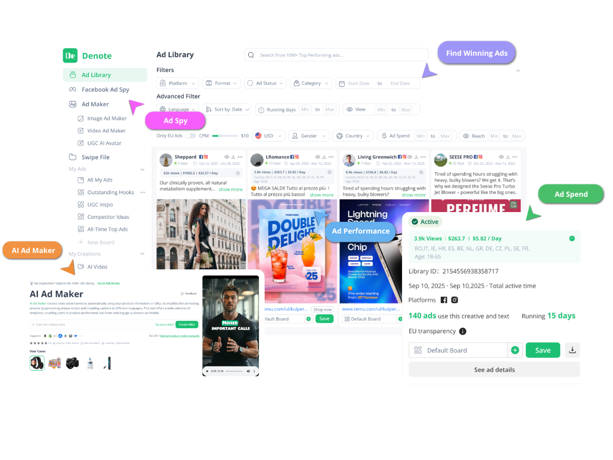 Denote - 免费创意广告资料库，助力出海工作流