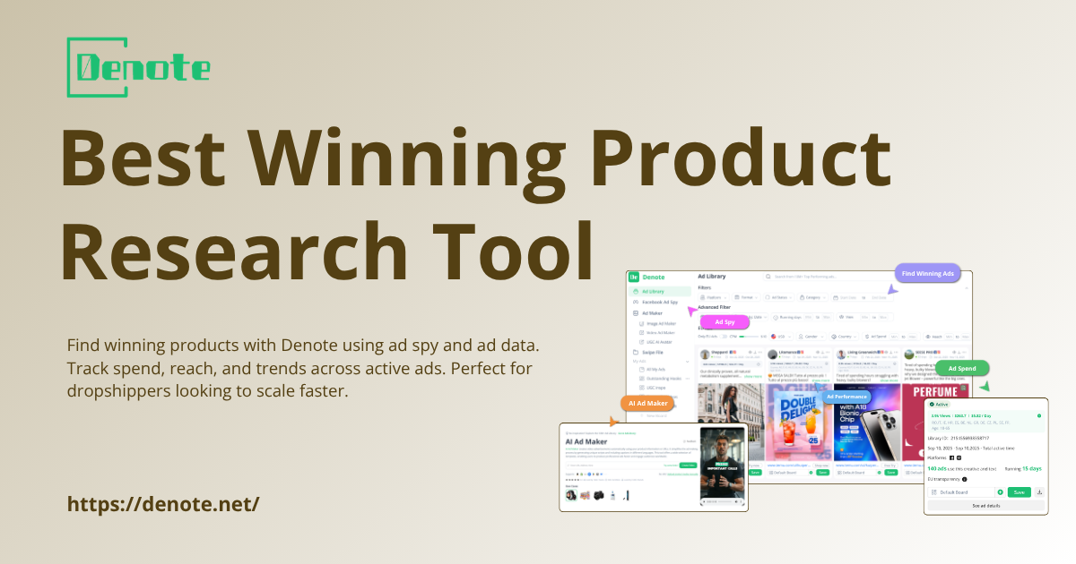 Best Winning Product Research Tool For Dropshippers - Denote