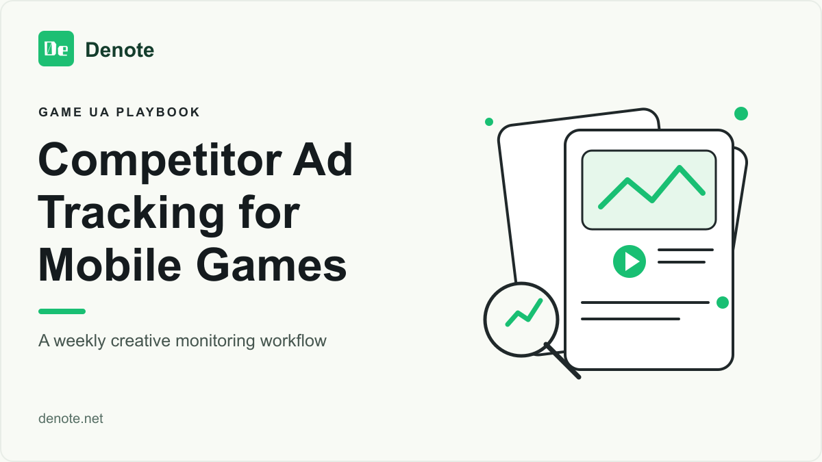 Competitor Ad Tracking for Mobile Games: Weekly Workflow
